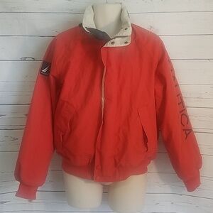 Nautica reversible hooded jacket spellout